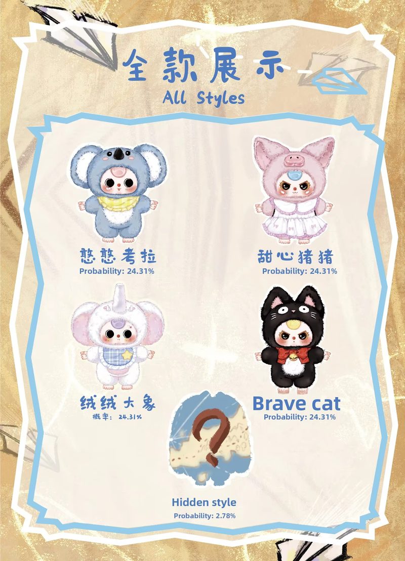 Baby Three 1000% V2 Second Generation Plush Doll Blind Box Product Image