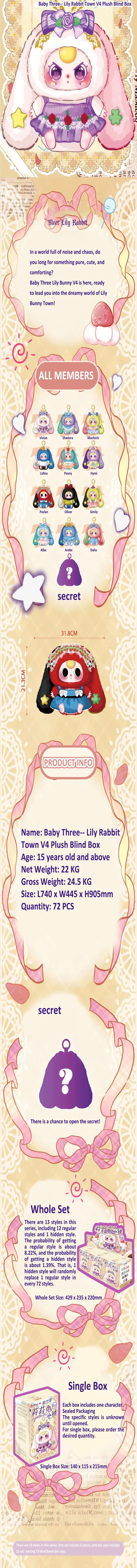 Baby Three Lily Rabbit Town V4 Plush Blind Box Product Image