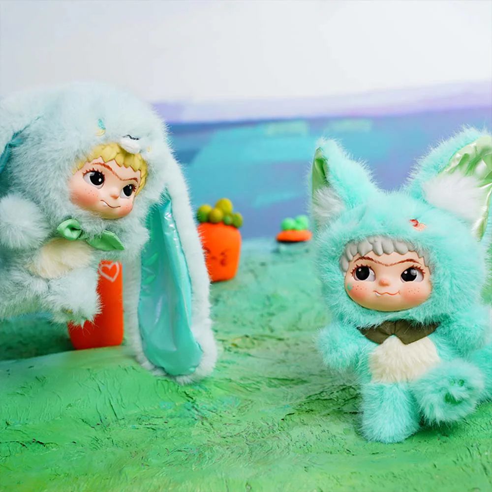 Wakuku Fox And Bunny Collectible Plush Display Image