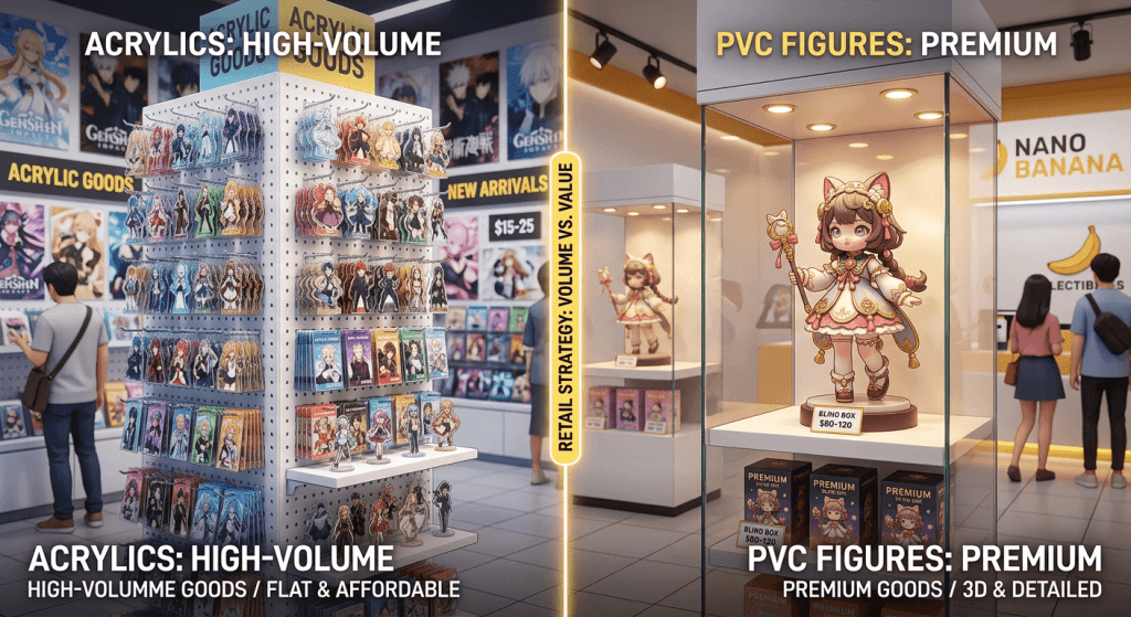 Suportes de acrílico x figuras de PVC: quais produtos de anime vendem mais rápido? Imagem do produto
