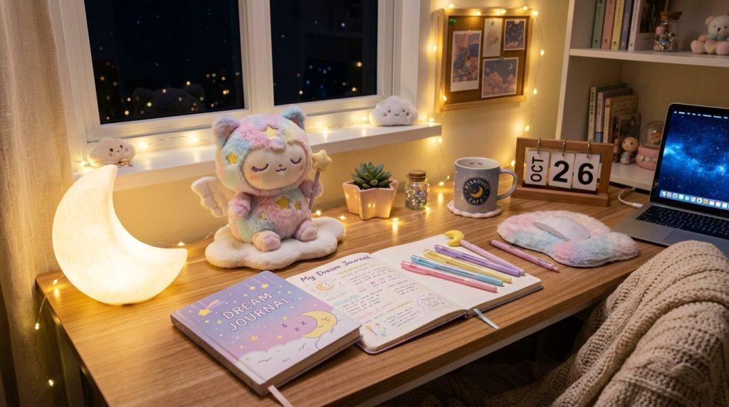 A Beautiful Lifestyle Shot Of A Pastel Themed Desk Setup At 2