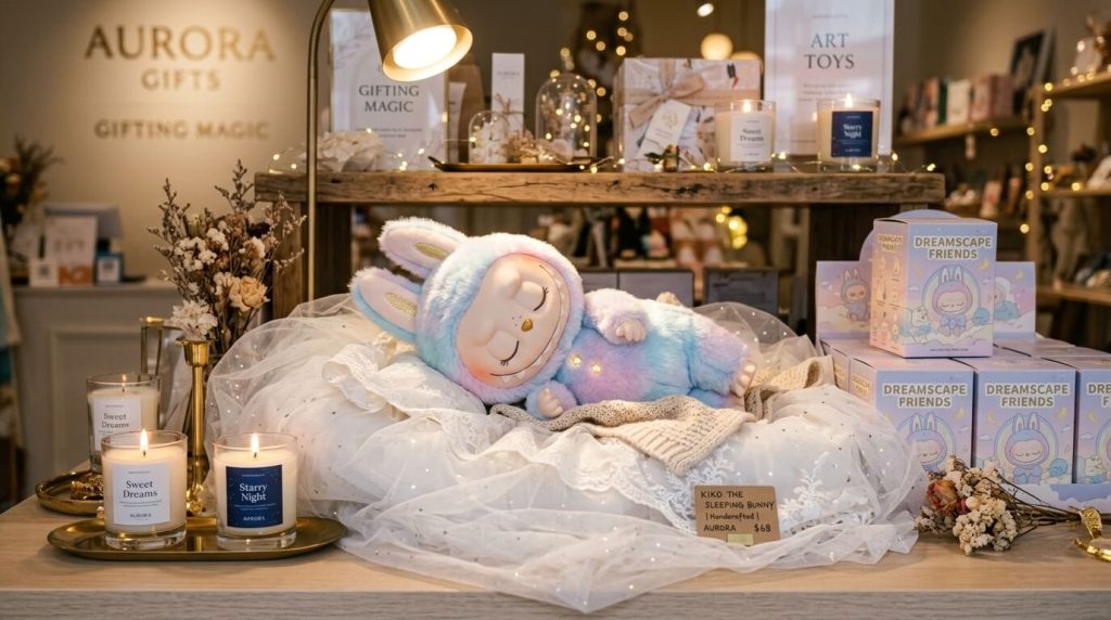 Dreamy Premium Gift Store Display Featuring The Nanci Shining Bunny Plush Series