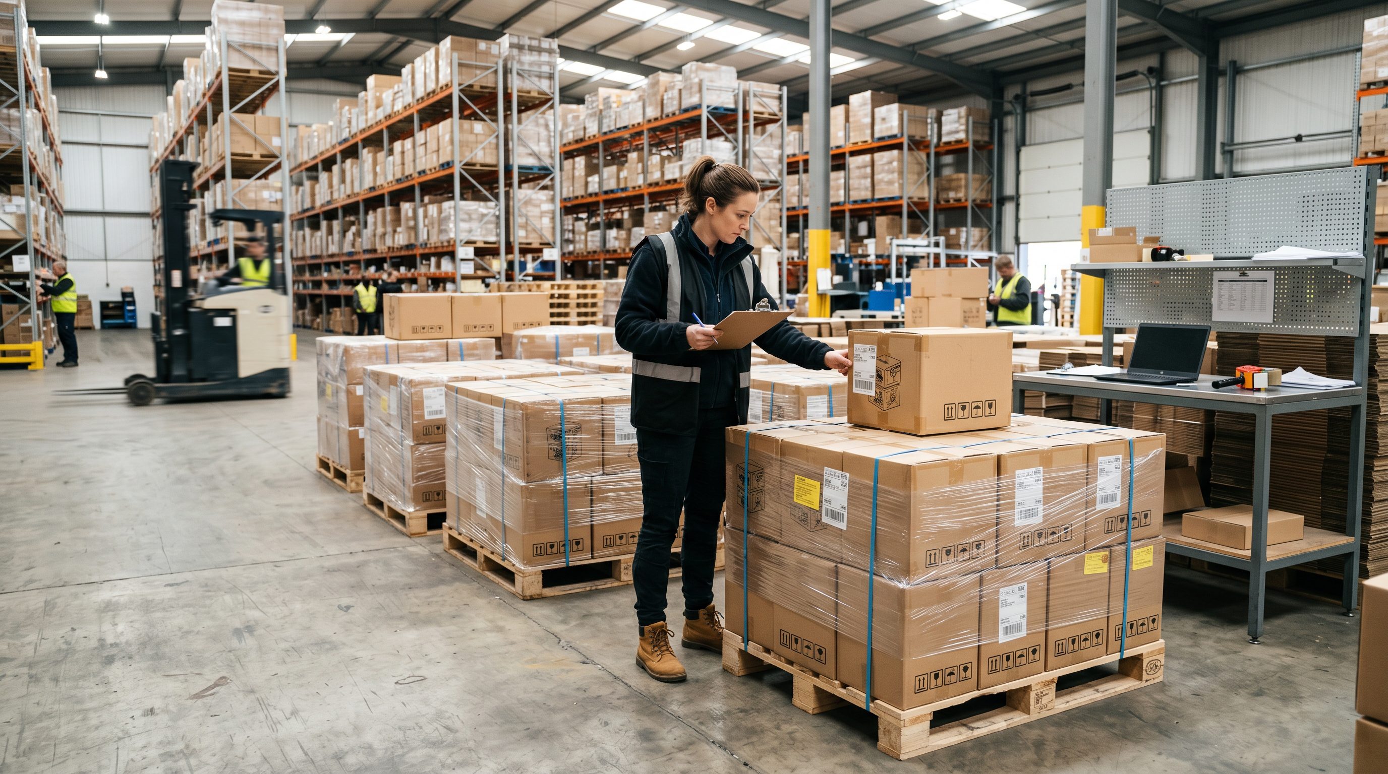Pre-Shipment Blind Box Cartons Being Checked For Label And Batch Consistency