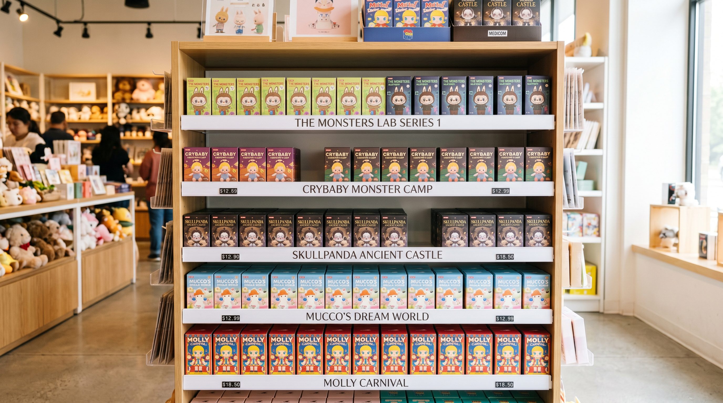 Blind Box Retail Display Shelf Organized By Series