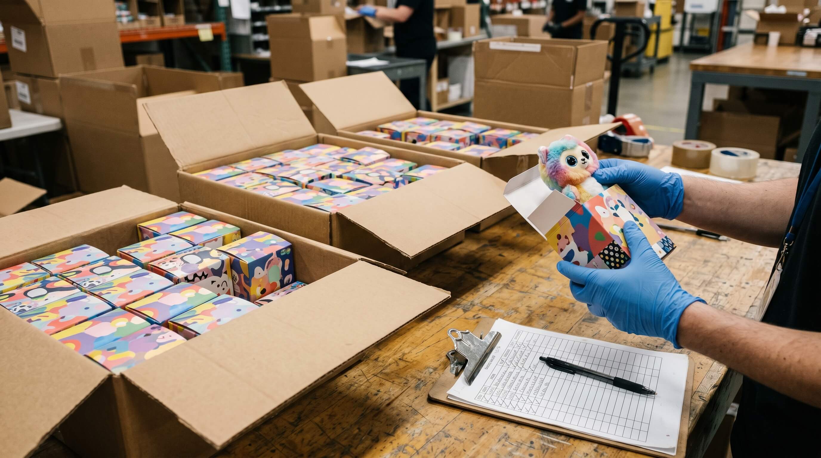 Bunny Plush Blind Box Packaging Inspection