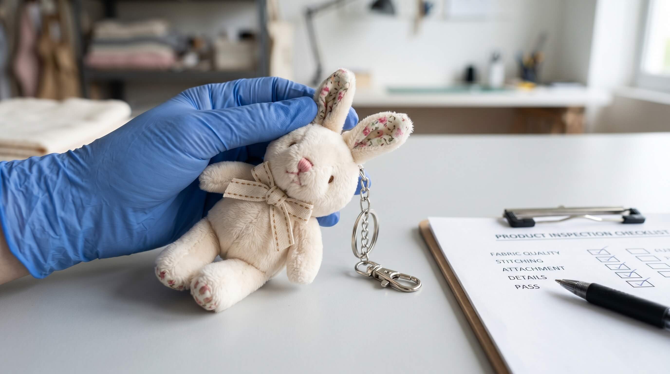 Rabbit Bun Blind Box Plush Accessory Stitching And Hardware Inspection