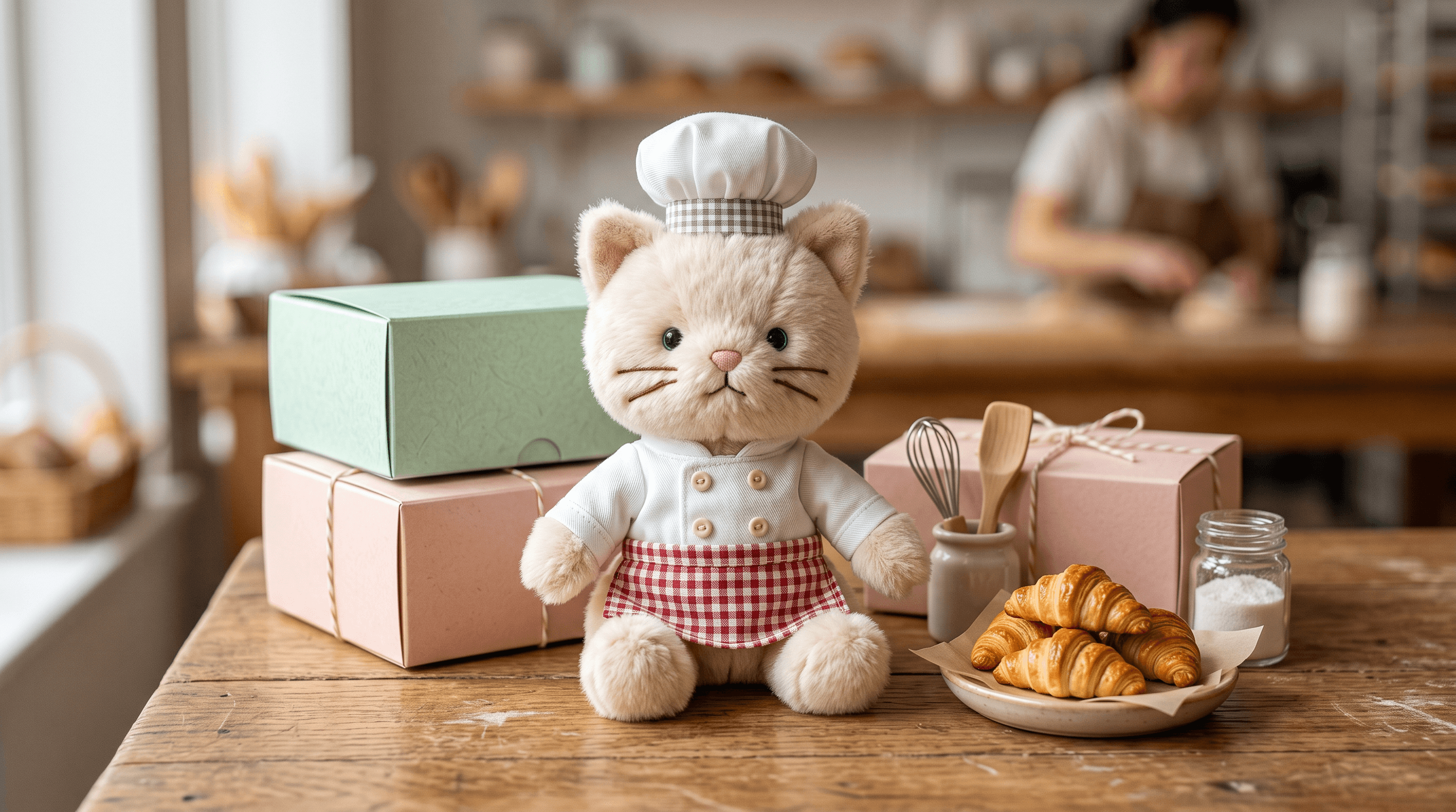Baby Three Liila V4 แมวลูกเชฟขนมหวาน ตุ๊กตาผ้า รายละเอียดตรวจสอบ