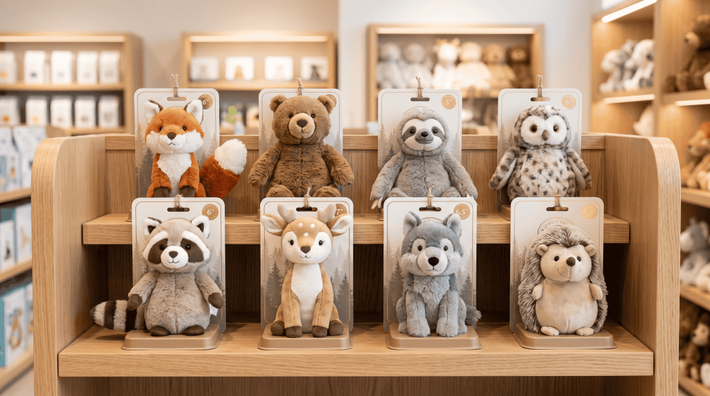 Baby Three Liila'S Zoo 2Nd Generation Animal Plush Series On A Retail Display