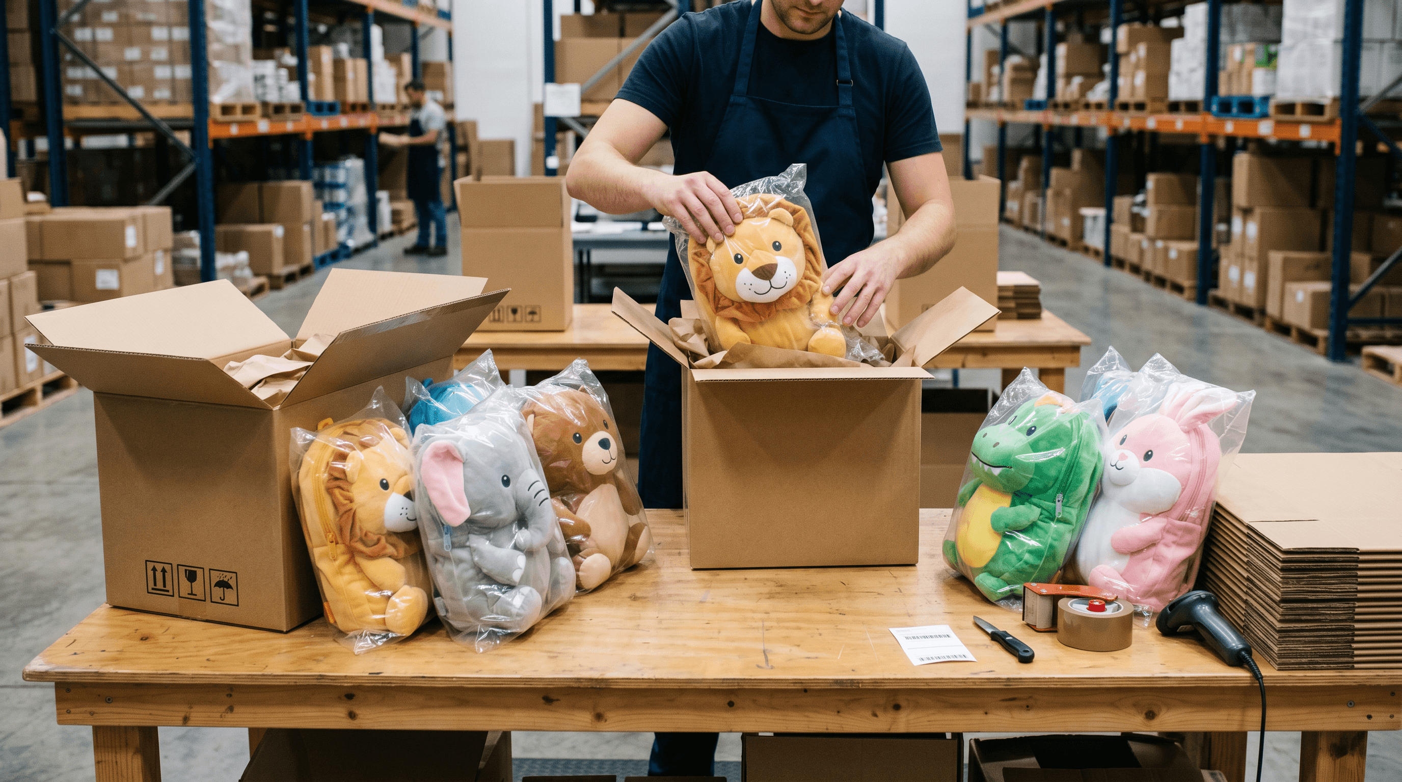 Packaging And Shipping Planning For Baby Three Plush Backpack Wholesale Orders