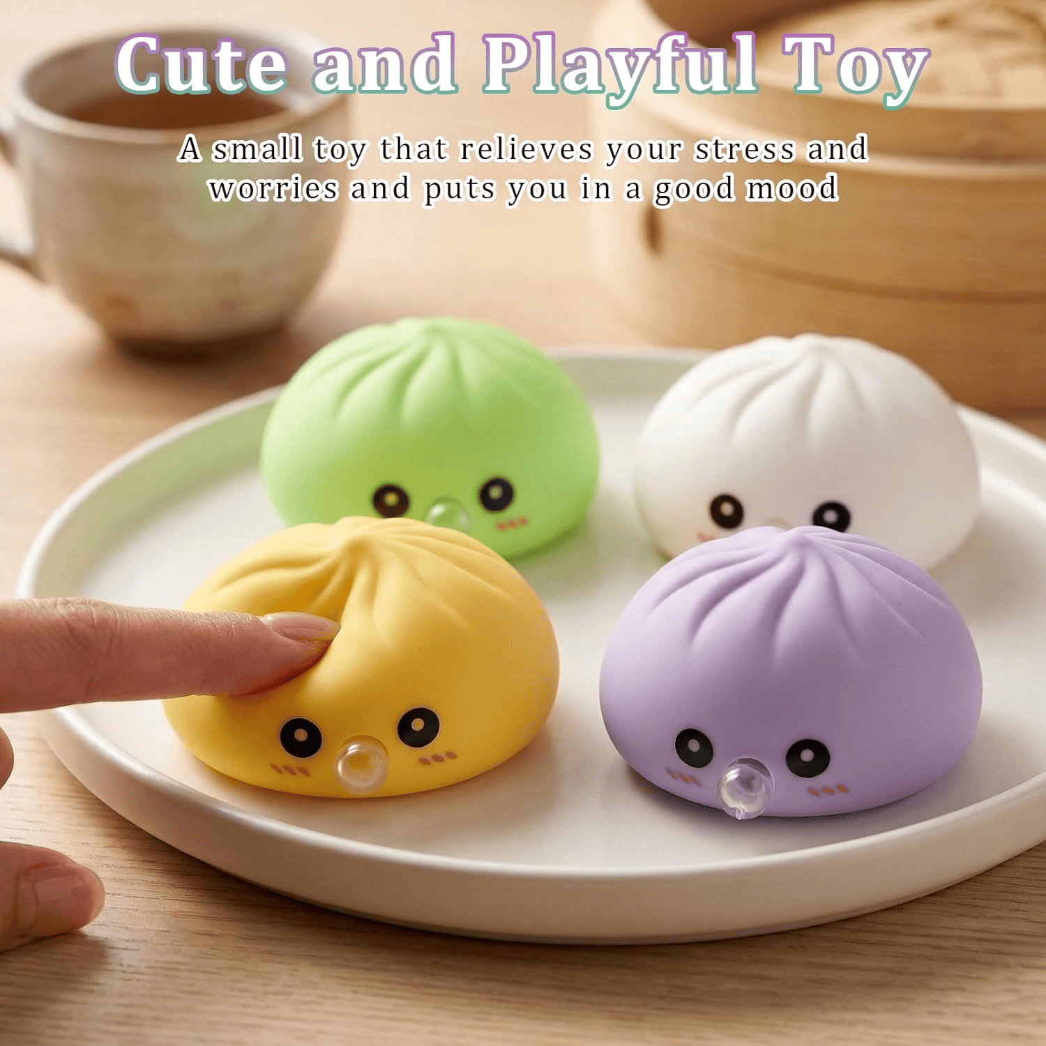 Dumpling Squishy Toy With Bubble Blowing Feature Squishy Dumpling Stress Relief Toy