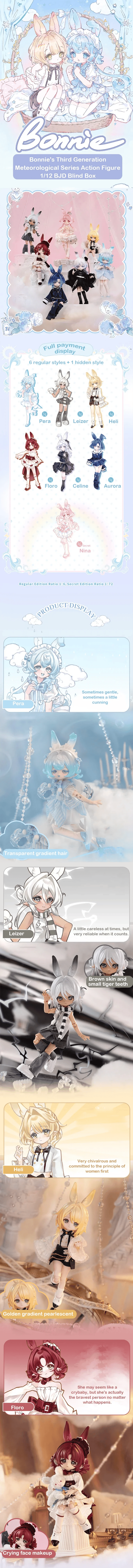 Come4Free Aurora Bonnie Weather 1/12 Bjd Doll Blind Box