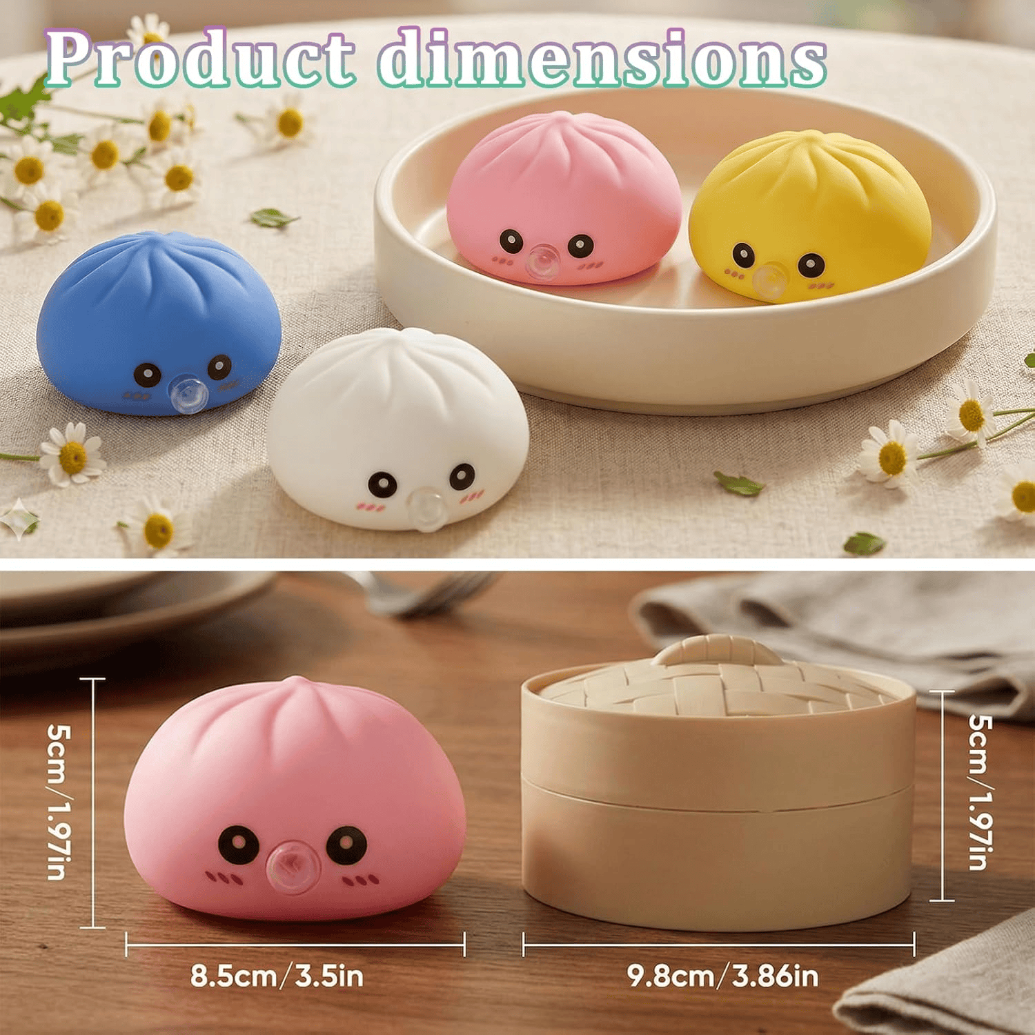 Dumpling Squishy Toy With Bubble Blowing Feature Squishy Dumpling Stress Relief Toy