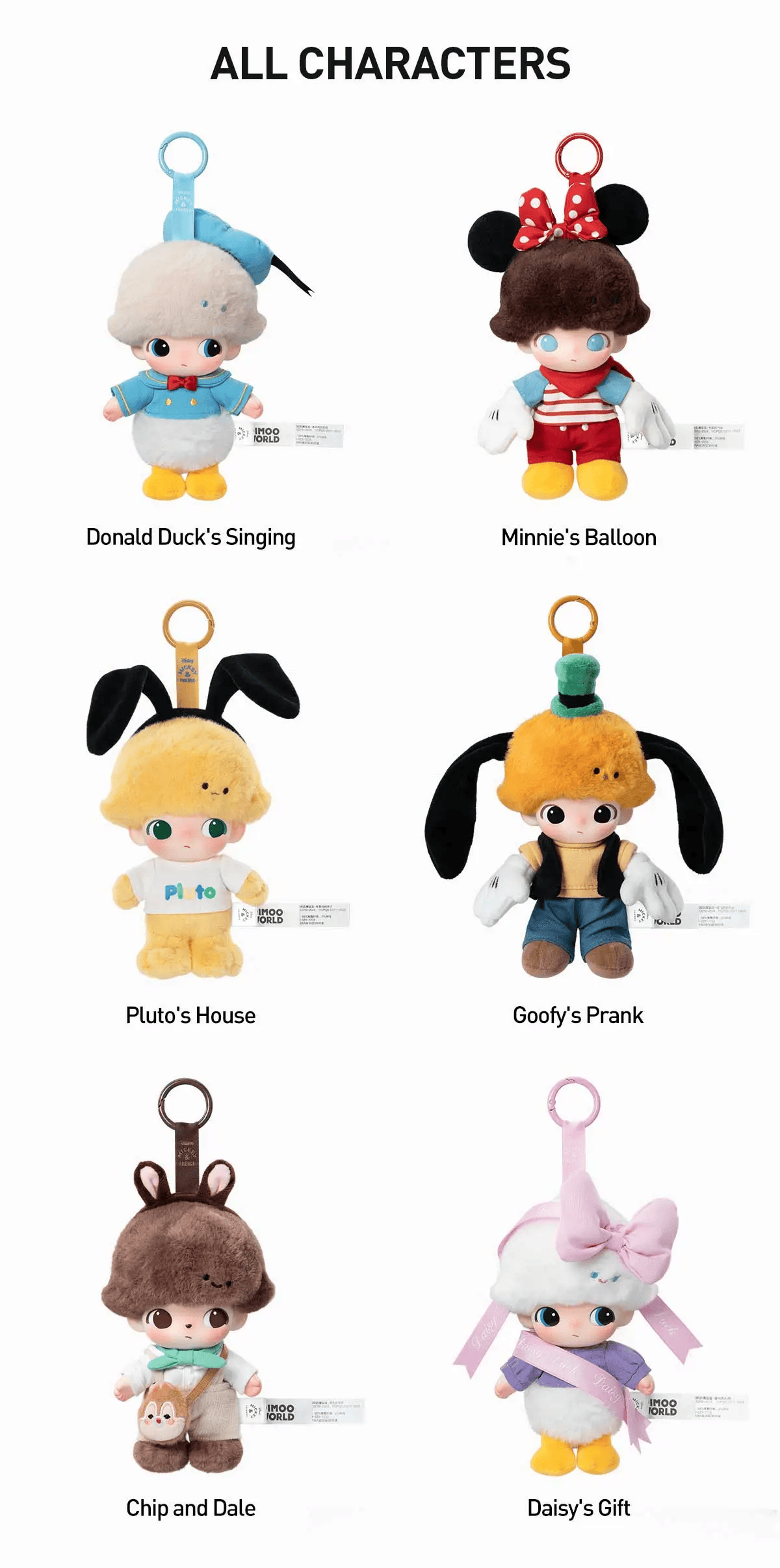 Pop Mart Dimoo World X Disney Series-Vinyl Plush Keychain Blind Box