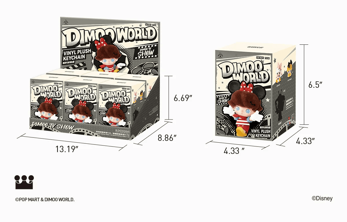 Pop Mart Dimoo World X Disney Series-Vinyl Plush Keychain Blind Box