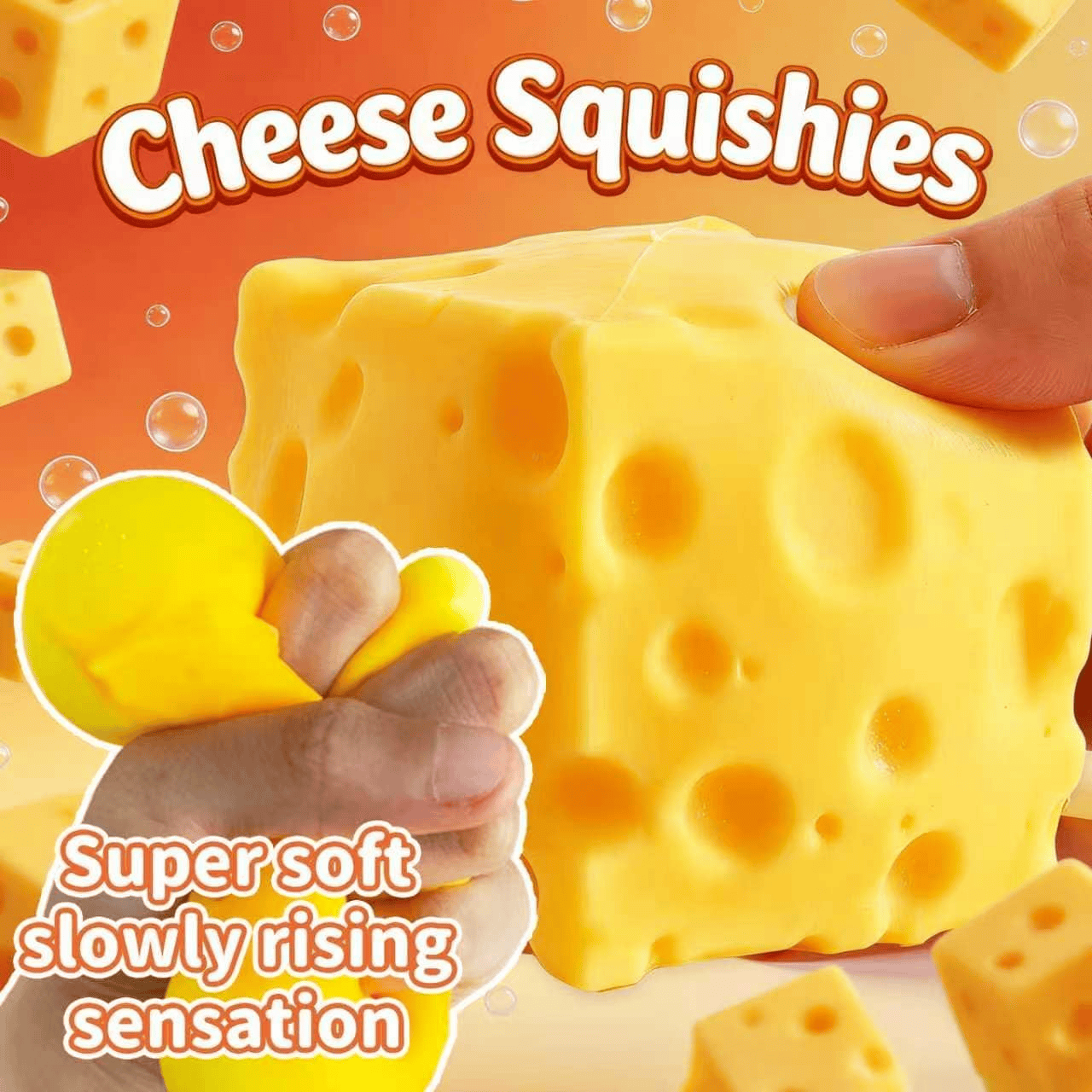 Cheese Squishy Cube Slow Rising Squeeze Cheese Fidget Toy