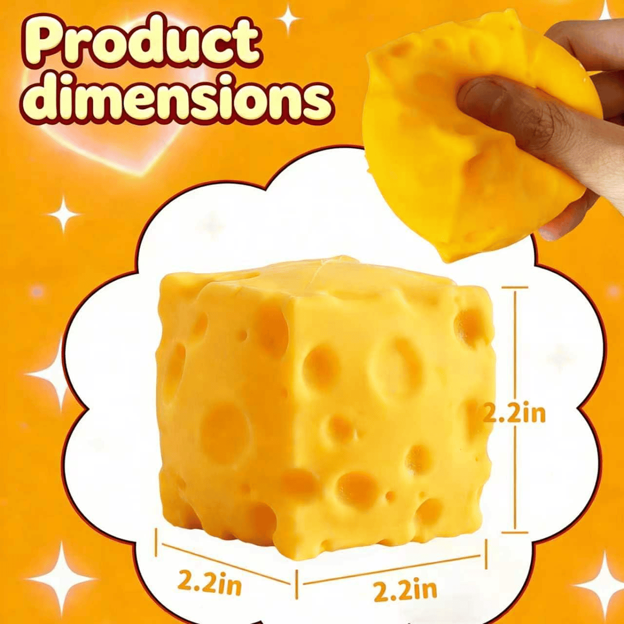 Cheese Squishy Cube Slow Rising Squeeze Cheese Fidget Toy