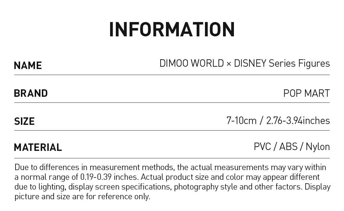 Pop Mart Dimoo World X Disney Series Figures