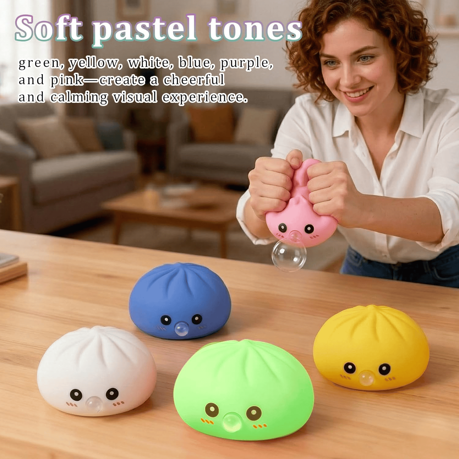 Dumpling Squishy Toy With Bubble Blowing Feature Squishy Dumpling Stress Relief Toy