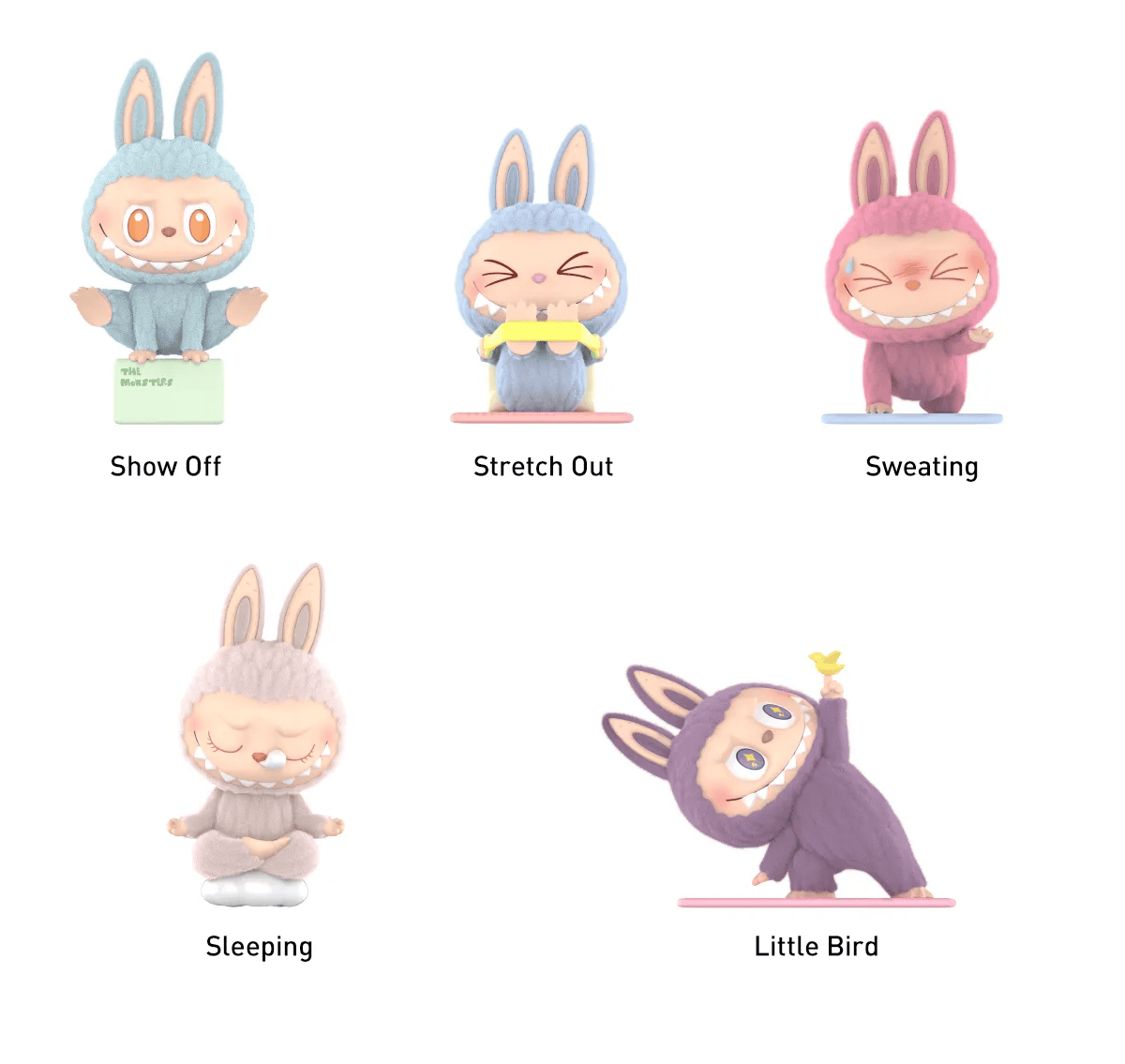 Caixa Surpresa com Figuras da Série Labubu Lazy Yoga