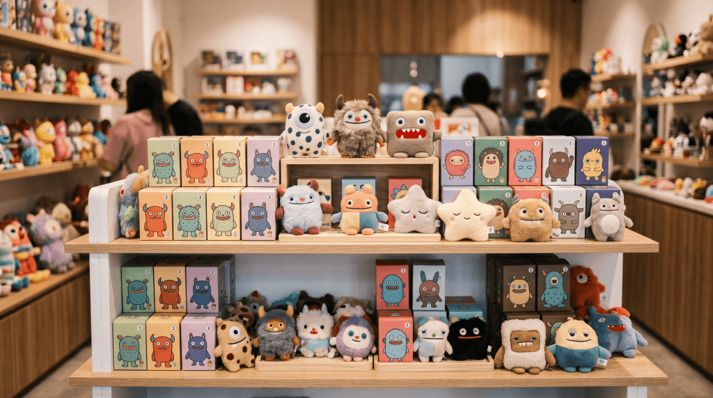 Grumpipi Plush Blind Box Retail Buying Guide Display