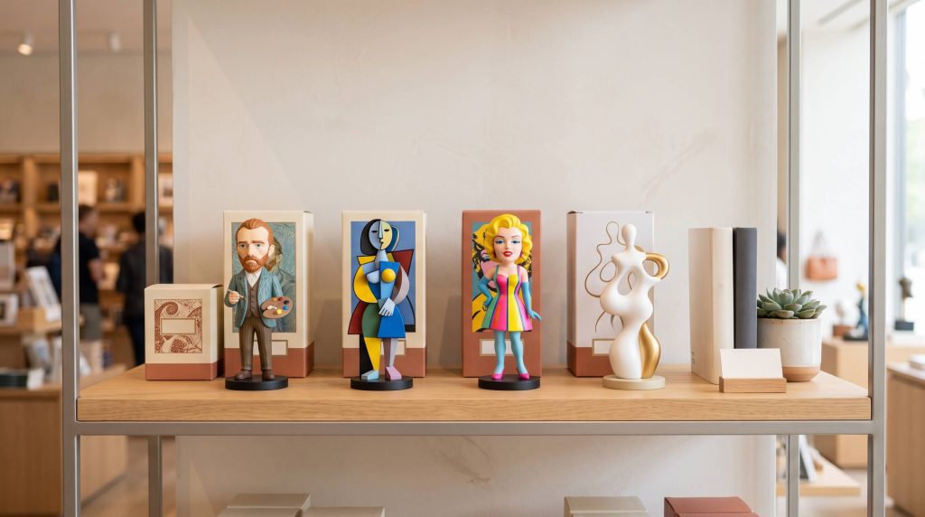 Kimmon Art Figures Displayed As Art-Themed Collectible Gifts