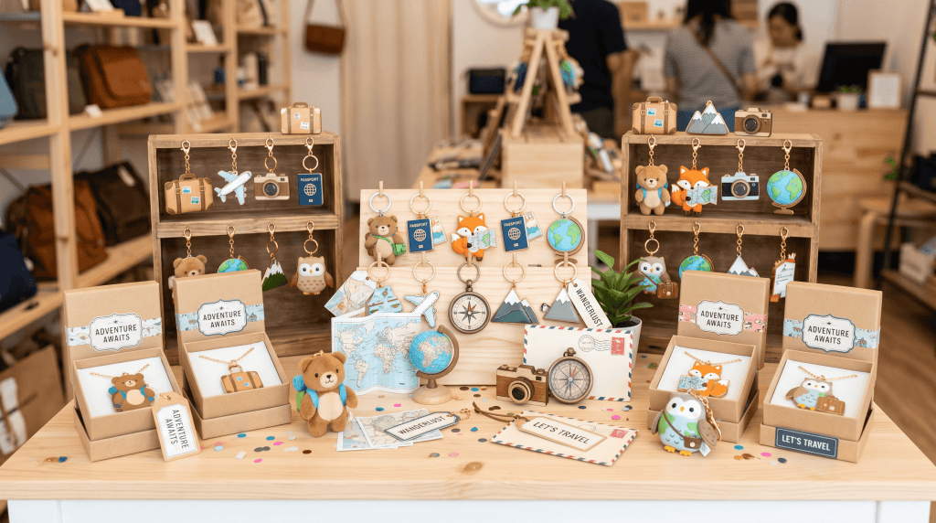 Kimmon Bag Charm Retail Display For Travel Accessory Buyers