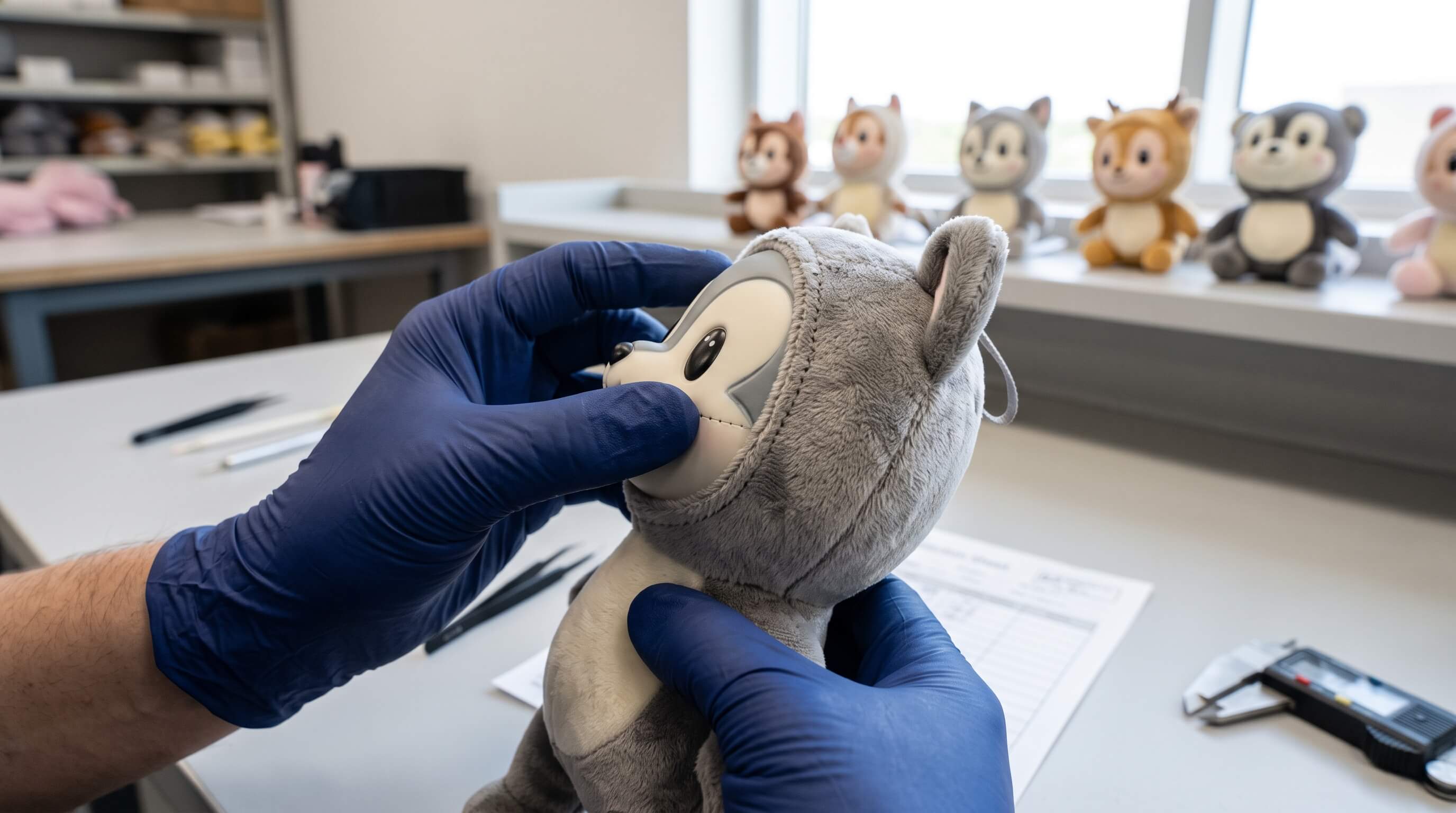 Inspecting Kimmon Spring Fields Vinyl Face And Plush Construction