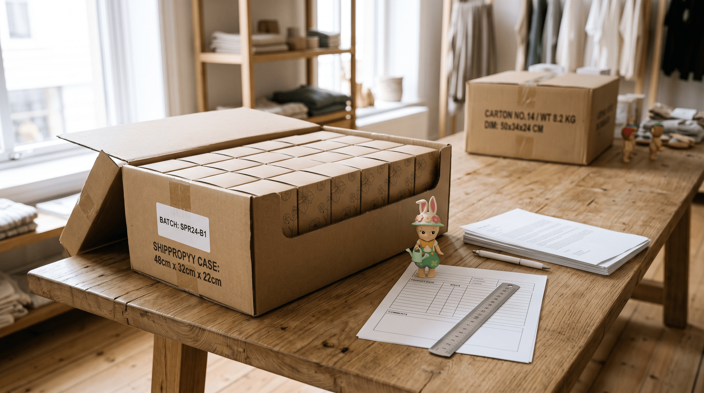 Buyer Checking Case Configuration And Box Measurements For A Spring Blind Box Series