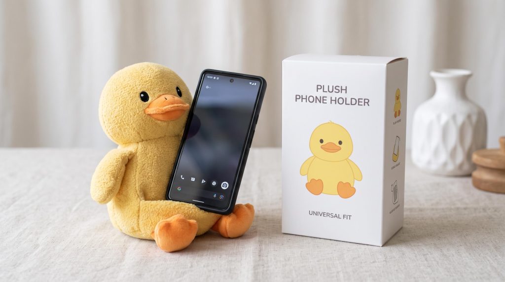 Guía de abastecimiento de productos de peluche para fundas de móvil de Upsetduck