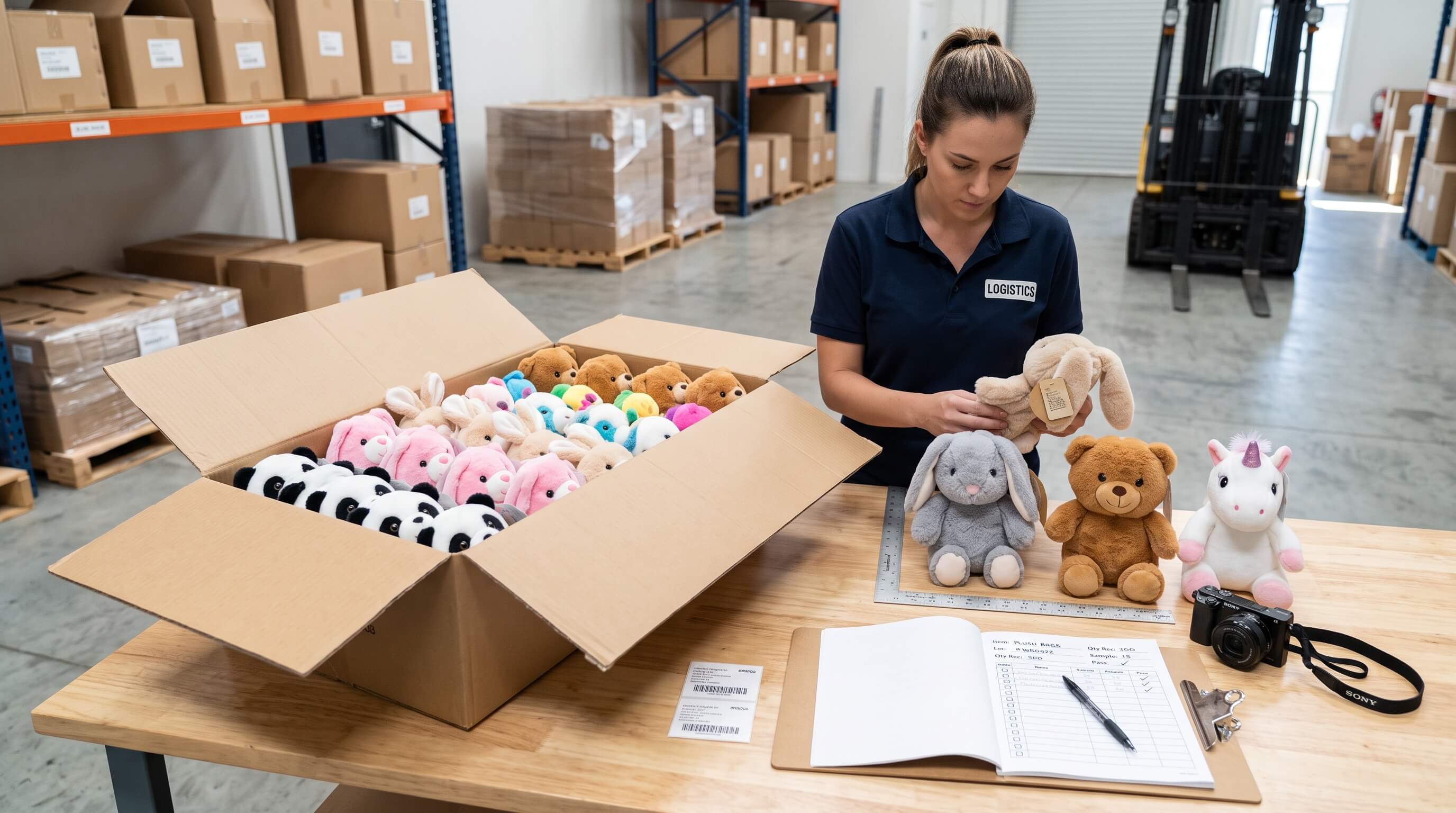 Wearable Plush Bag Packaging And Quality Inspection