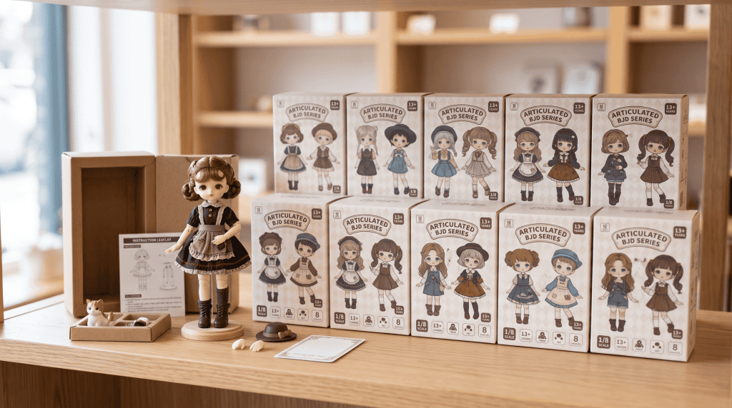 1/8 Scale Bjd Blind Boxes Wholesale Display With An Opened Articulated Doll