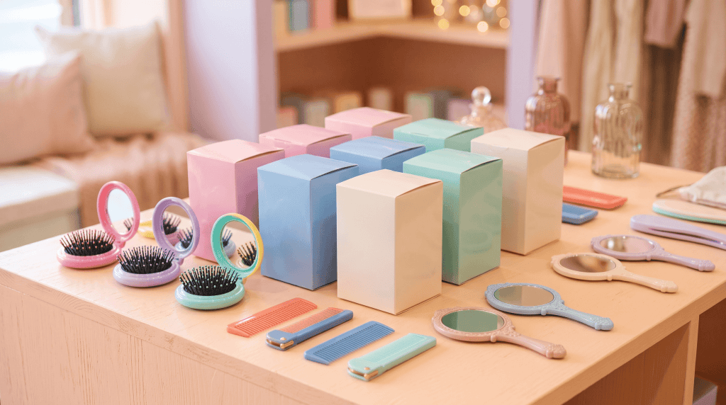 Beauty Accessory Blind Boxes With Compact Hairbrushes For Gift Retail