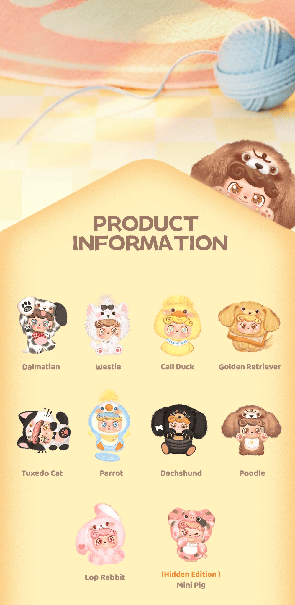 Q.kid Q Pet Series Plush Pendant Blind Box