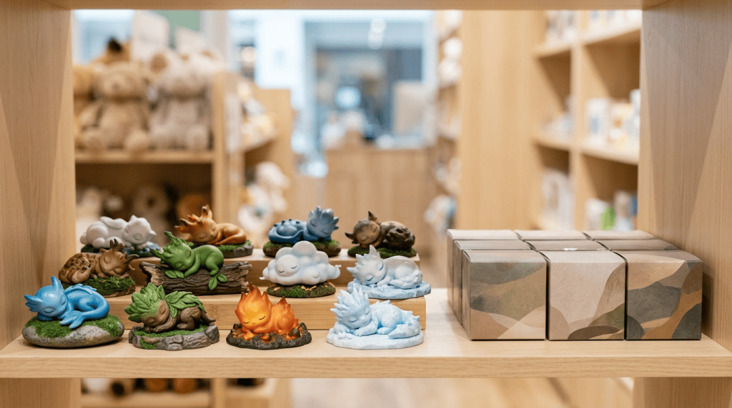 Eeveelutions Sleeping Figures Blind Box Retail Buying Display