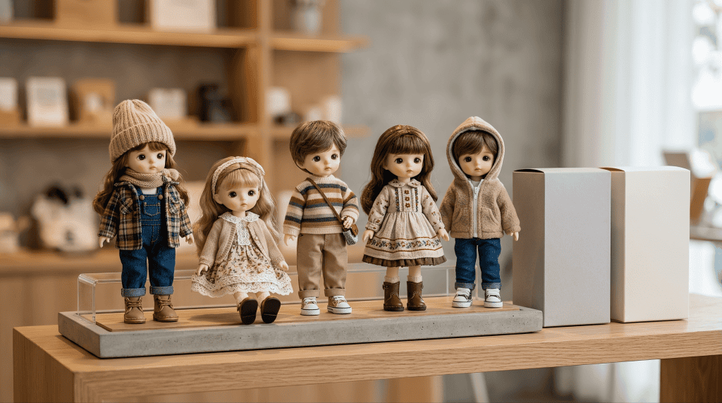 Fabric Outfit Blind Box Dolls Displayed For Retail