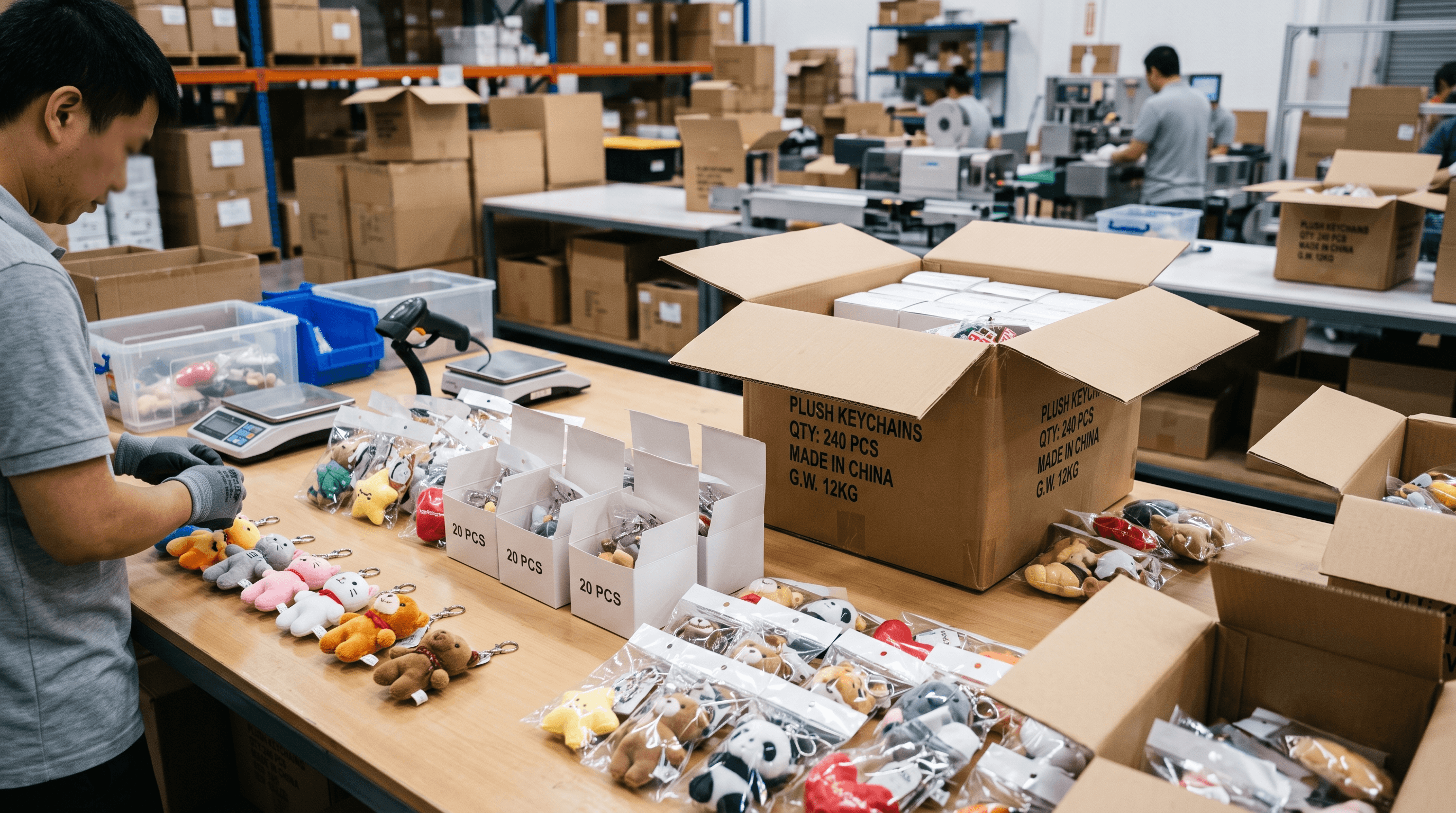 Plush Keychain Packaging And Quality Checks Before Wholesale Shipment