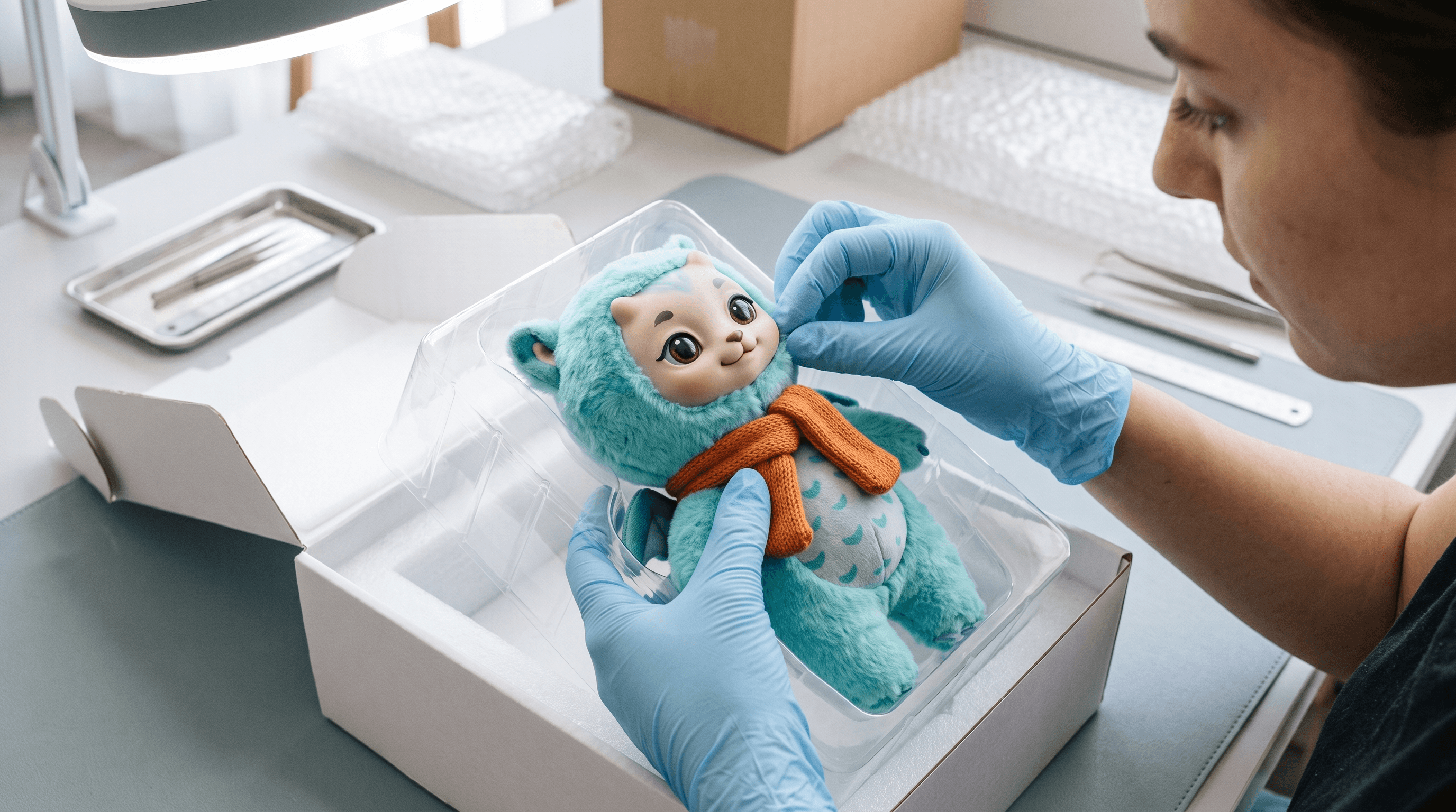 Quality Inspection Of A Vinyl-Face Plush Blind Box Collectible
