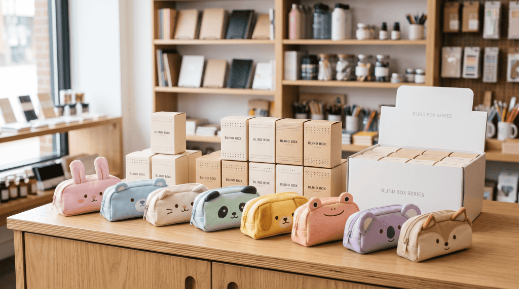 Wholesale Blind Box Pen Cases Arranged For Retail Display
