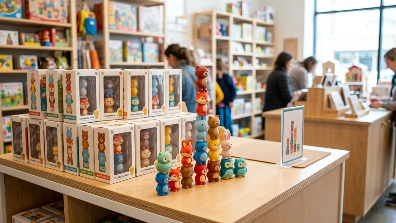 Retail Display Demonstration For Character Stacking Toys