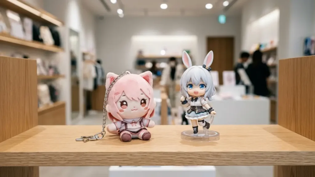 Plush Pendants Vs Mini Figures Displayed For Retail Comparison