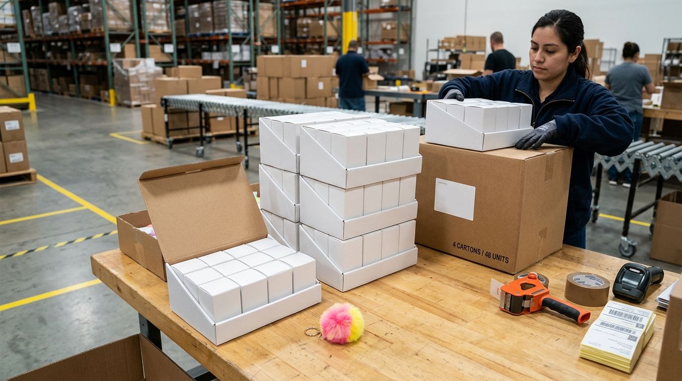 Transit Packaging For Wholesale Pom Pom Keychain Blind Boxes