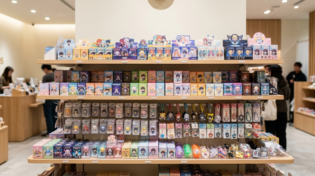 Small Anime Accessories Wholesale Display For A Compact Retail Store