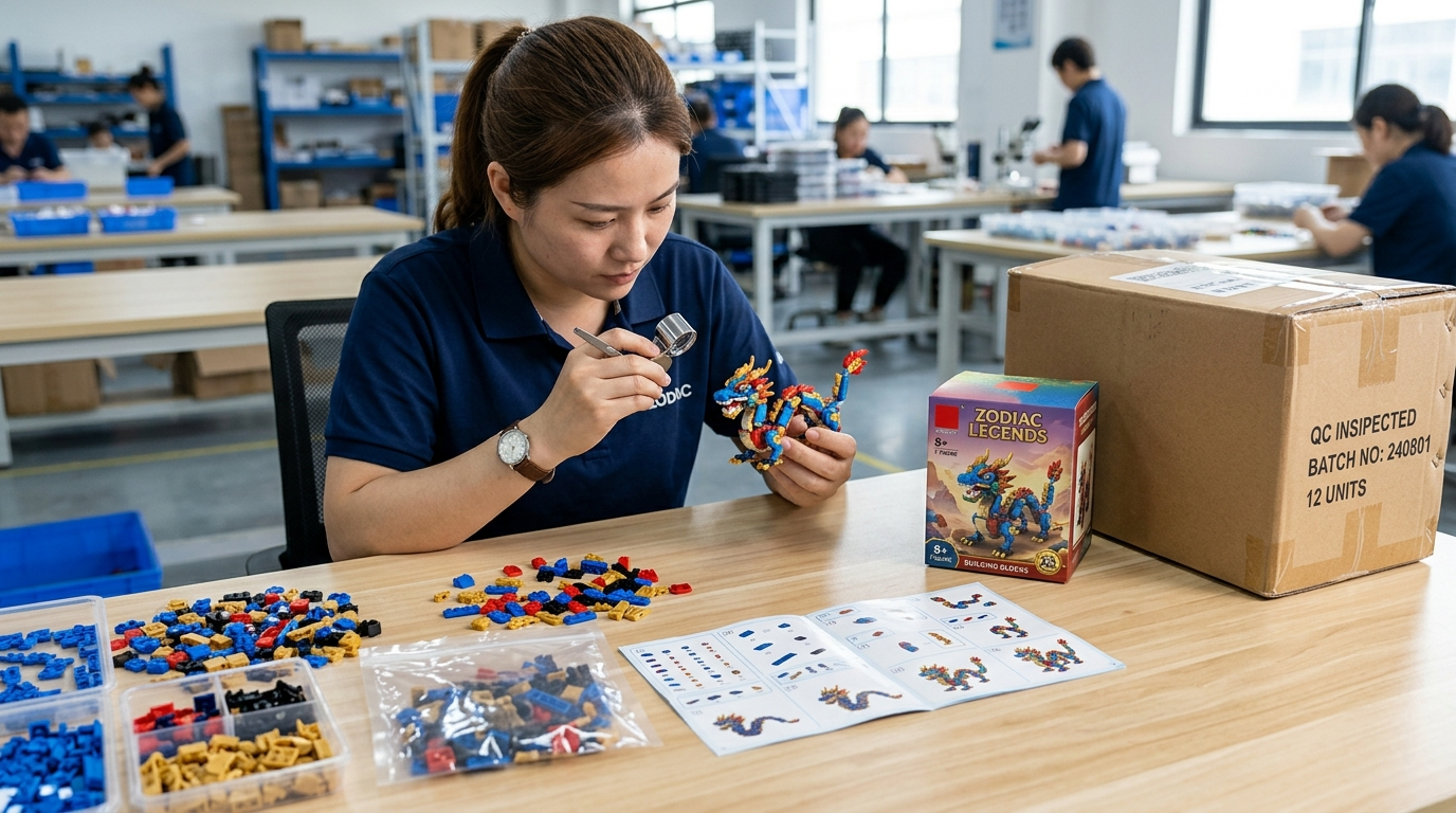 Quality Inspection Of Wholesale Zodiac Blind Boxes And Building-Block Components