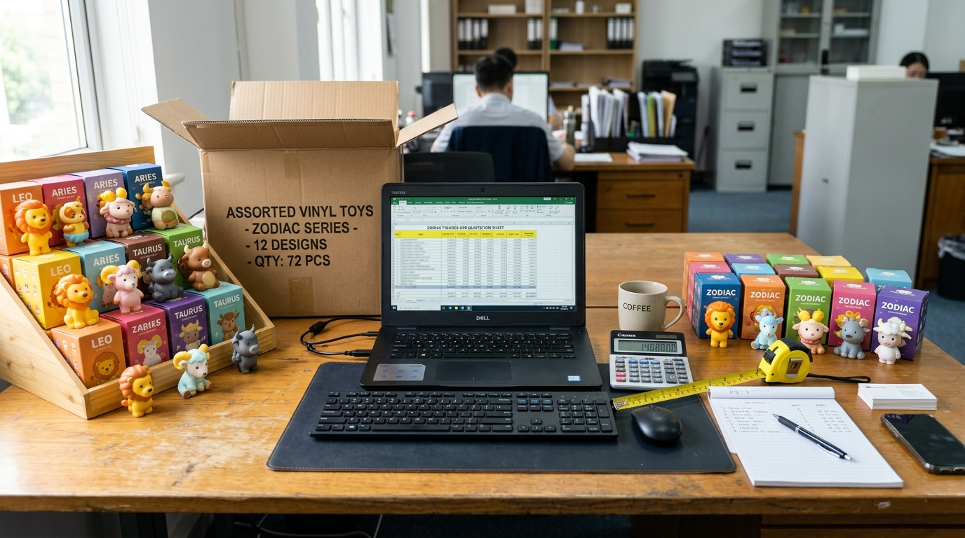 Retail Buyer Preparing A Quote Request For Astrology Building Block Blind Boxes