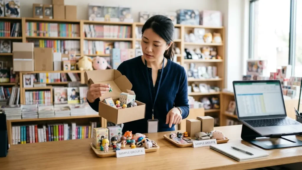 Anime Store Buyer Comparing Merchandise Assortments For An Alien Stage Aahs Vs Rabbit Stocking Decision