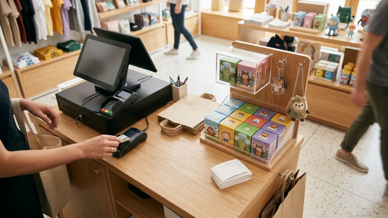 Space-Efficient Checkout Layout For Anime Blind Box Accessories