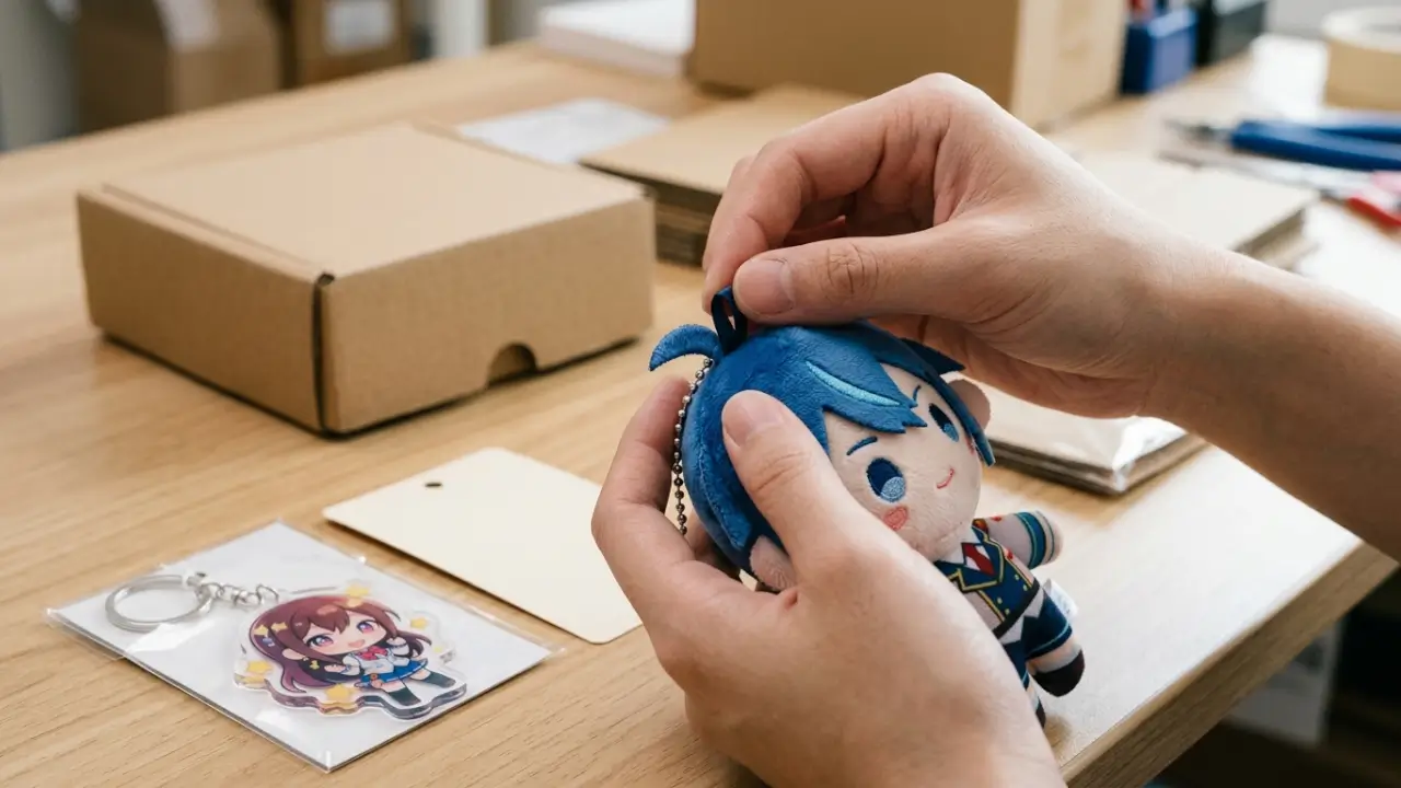 Packaging And Sample Quality Checks For Anime Plush Pendants And Acrylic Keychains