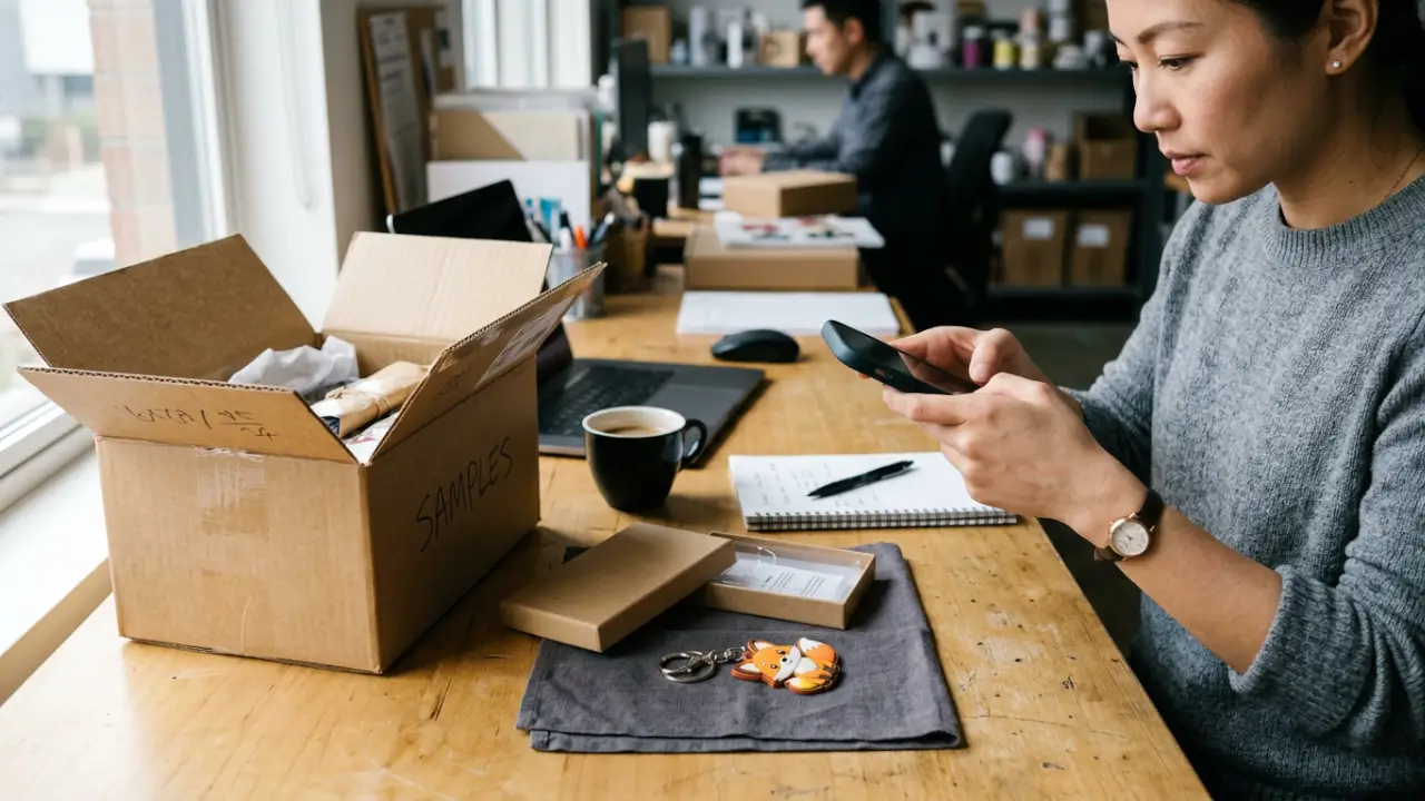 Documenting A Keychain Blind Box Sample And Packaging Before A Wholesale Quote
