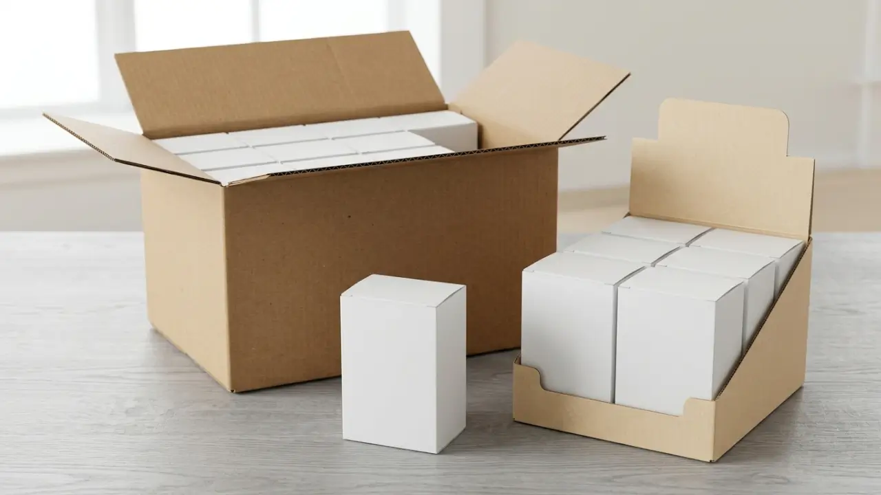 Illustrative Retail Box, Display Tray, And Master Carton For Checking Skullpanda Pack Sizes